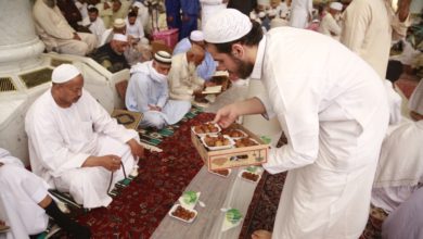 سفرة افطار الصائمين في المسجد النبوي الشريف
