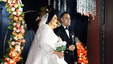 الدكتورة أفنان سويد والاستاذ أحمد طارق الشوربجي - العروسين