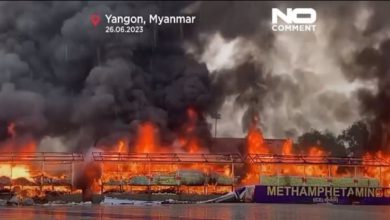 بالفيديو.-ميانمار-تحرق-مخدرات-مضبوطة-تبلغ-قيمتها-446-مليون-دولار